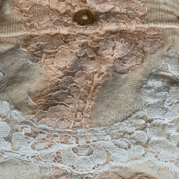 Dolce & Gabbana Girls Beige Cashmere Silk Lace Knit Cardigan Sweater Size 5 - Picture 8 of 9